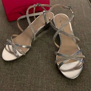 Size 6 brand new silver dress shoes